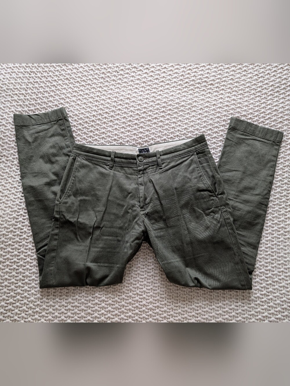 J. Crew Men's Olive Chinos - Slim Straight